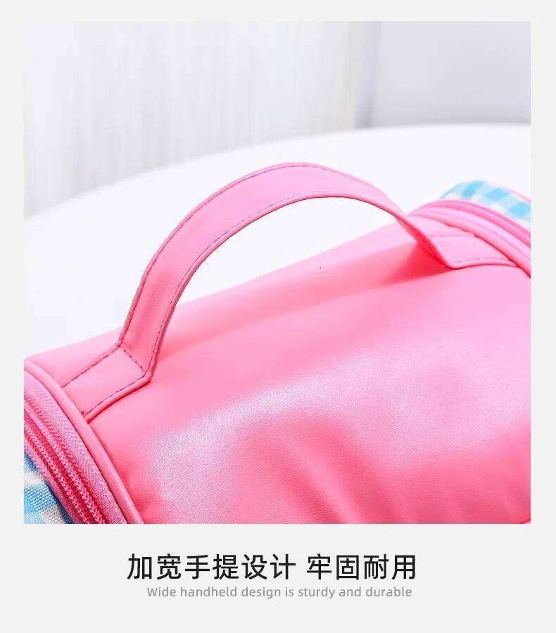 Customizable Cartoon Color Block Handheld Cosmetic Bag Large Capacity Portable Travel Cute Storage Wash & Skincare Organizer XJ260310