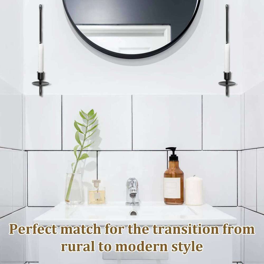 2pc Metal Candlestick Wall Art Iron Holder Ornaments L Shape Hang Candle Sconce for Bedroom Dining Living Room Decor H260310