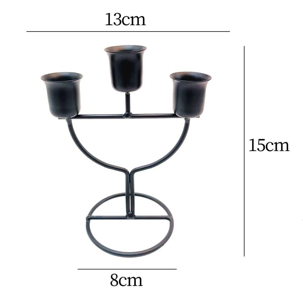 3 Arms Candle Holder Iron Modern Creative Candleholder Centerpiece for Party Living Room Holiday Dining Table Decoration H260310