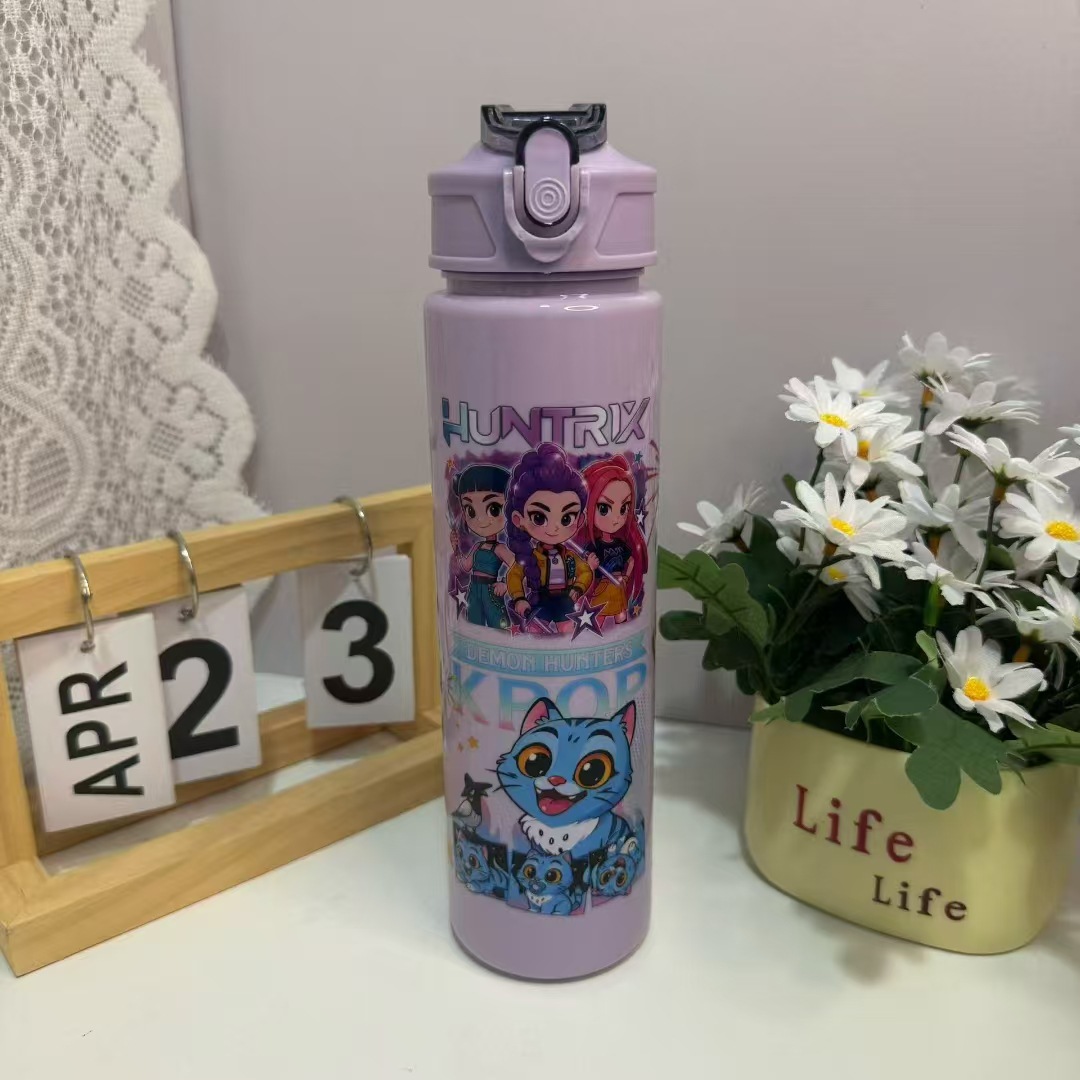 KPop Demon Hunters Water Cup Kawaii Anime Drinking Bottle Huntrix Rumi Mira Zoey Drinking Bottle Sport Shaker Drink Bottle Gifts Z251111-1