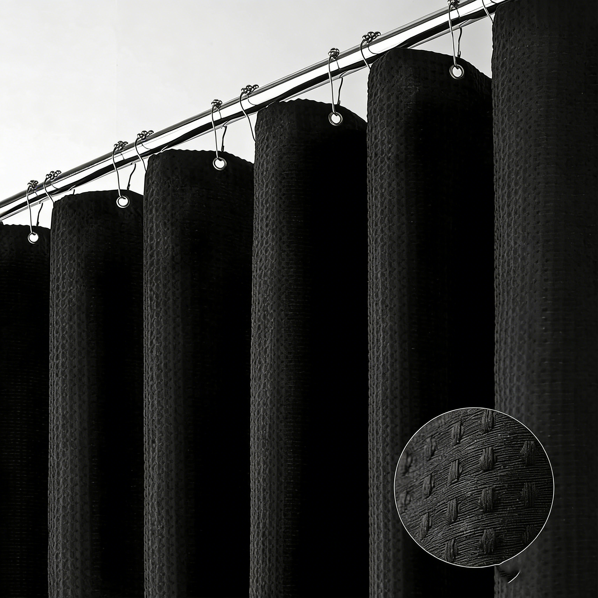 YL-38323 Plain Color Waffle Waterproof and Mildew-Resistant Polyester Shower Curtain, Bathroom Curtain, Toilet Partition Curtain, Shower Curtain