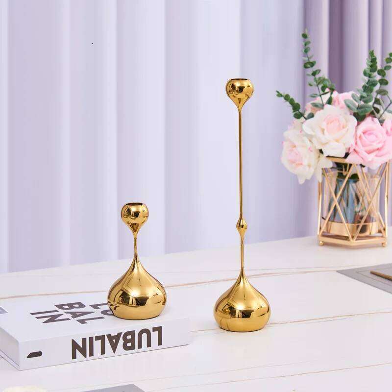 3Pcs/Set Metal Waterdrop Candle Holders Nordic Silver Candlestick Centerpiece Candelabra Living Room Ornaments Home Decore Gifts H260310