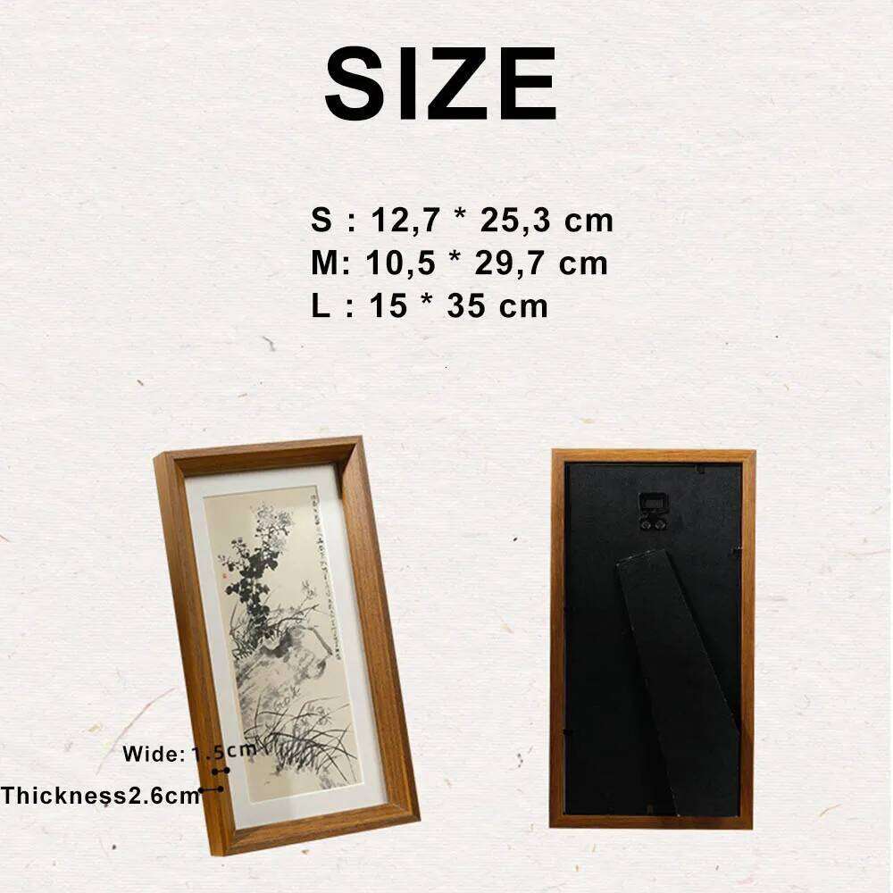 Chinese Calligraphy and Painting Hanging on Wall Mounting Rectangular Photo Frame H260310 - view 3