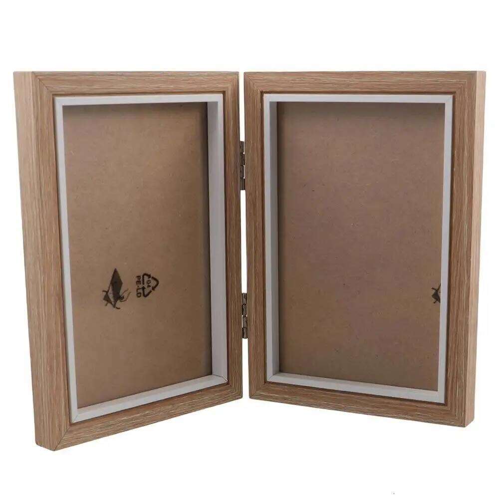 Creative Foldable Hinge Photo Rectangular Wooden Desktop Album Set Double/Triple 6/7/8 Inches Portrait Picture Frame Gift H260310 - view 3