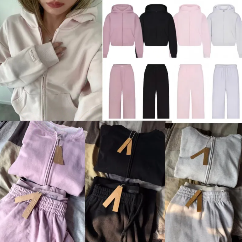 women-style multicolor series embossed letter hooded sweaters crewneck jackets joggers straight-leg pants sweaters