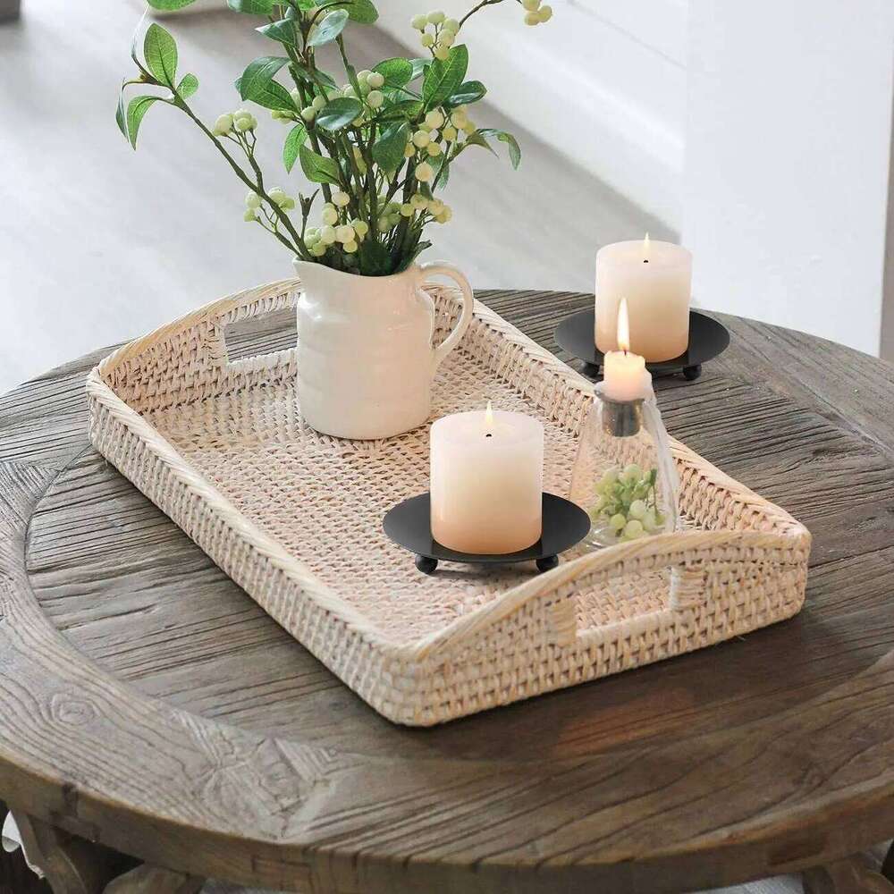 1pcs Black Iron Plate Holder tray holder Wedding Party Holiday Banquet Decorative Candle Accessories home decor LZT004 H260310