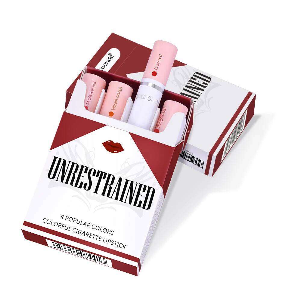 Colors Cigarettes 4 Lasting Stick Waterproof Pack Lip Set Long Matte Transparent Lipstick Valentine's Day Gift Z260310