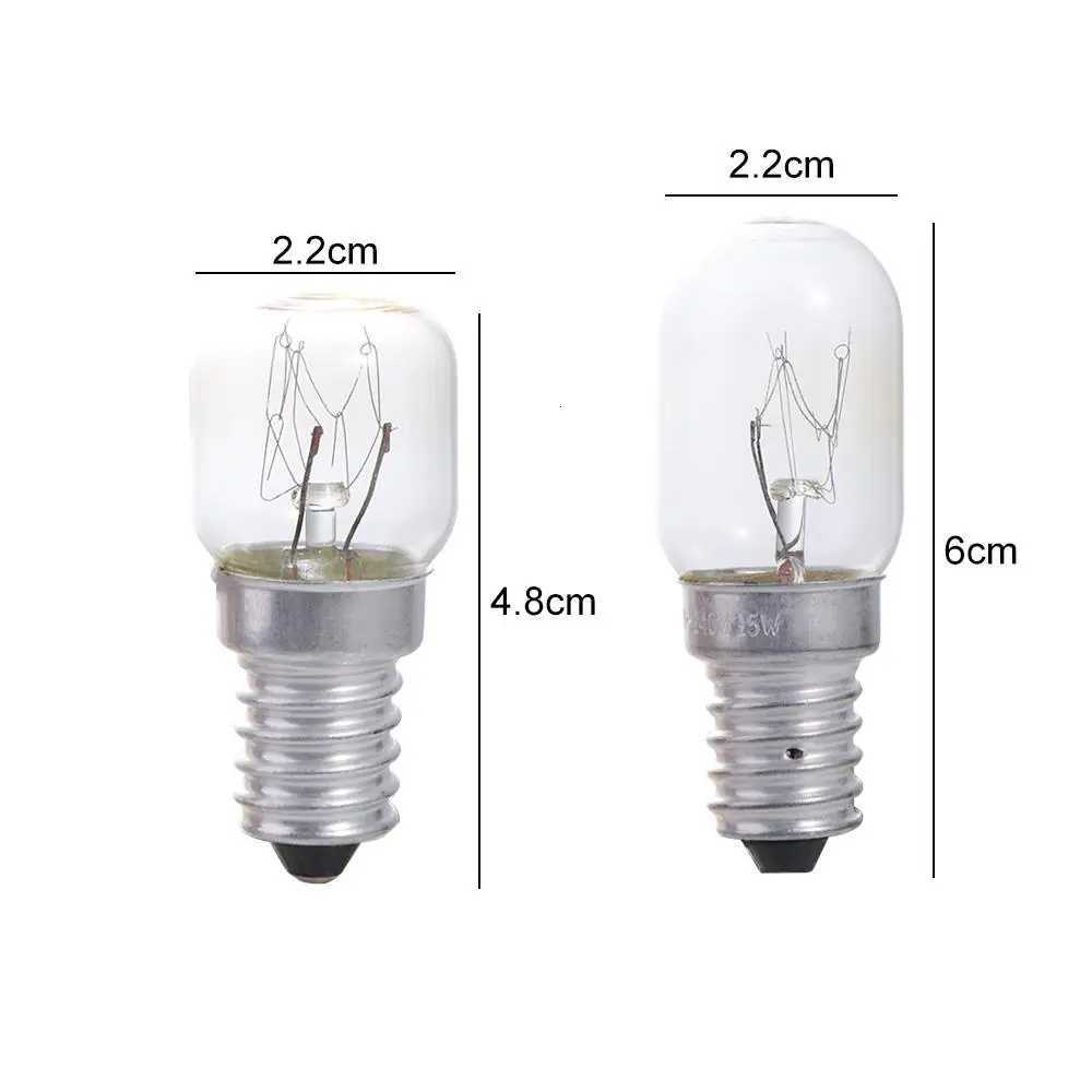 2pcs Refrigerator Accessories 15W Salt Lamp Bulb E14 Clear Glass Incandescent Bulbs 300 Degree Bright Pygmy Light Bulbs Oven H260310