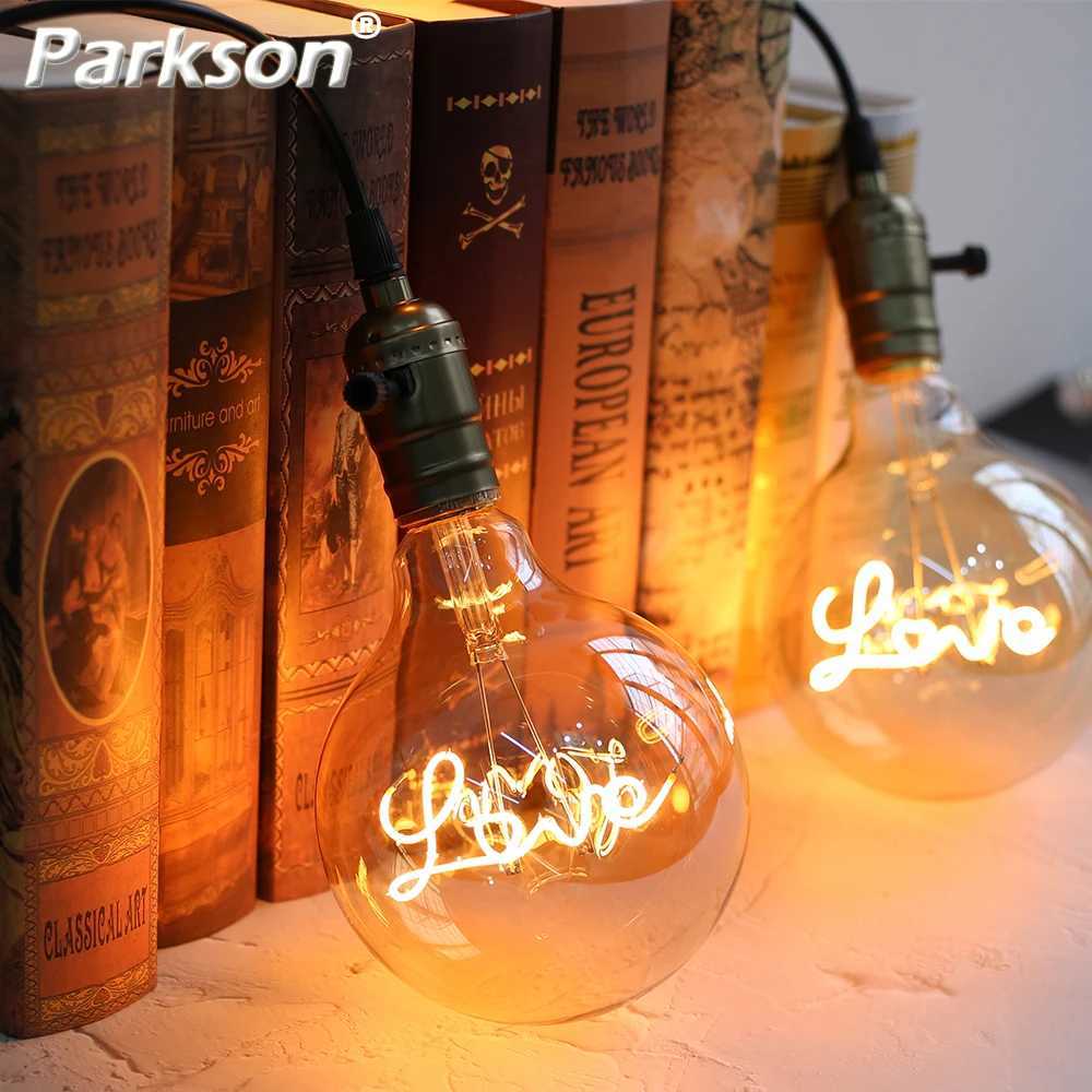 Vintage LED Edison Light Bulb E27 220V G125 LOVE Filament Retro Bulb Lamps For Home Festival Holiday Wedding Indoor Decor Light H260310