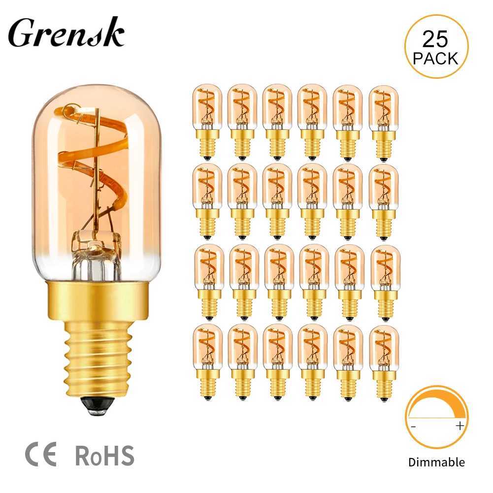 T22GS Tubular Led Bulb 15W Spiral Filament Mini Light Lamp E14 Base 220v 2200K Warm Yellow Amber Glass Pendant Chandelier Bulb H260310