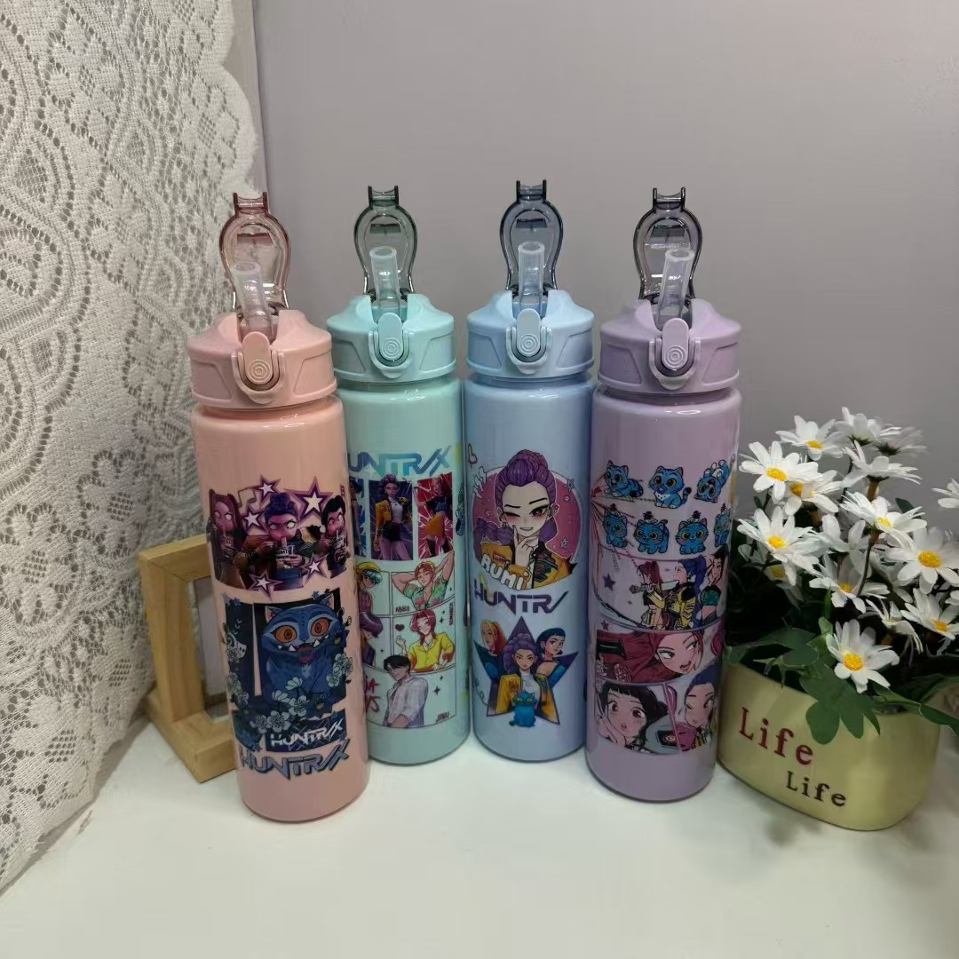 KPop Demon Hunters Water Cup Kawaii Anime Drinking Bottle Huntrix Rumi Mira Zoey Drinking Bottle Sport Shaker Drink Bottle Gifts Z251111-1