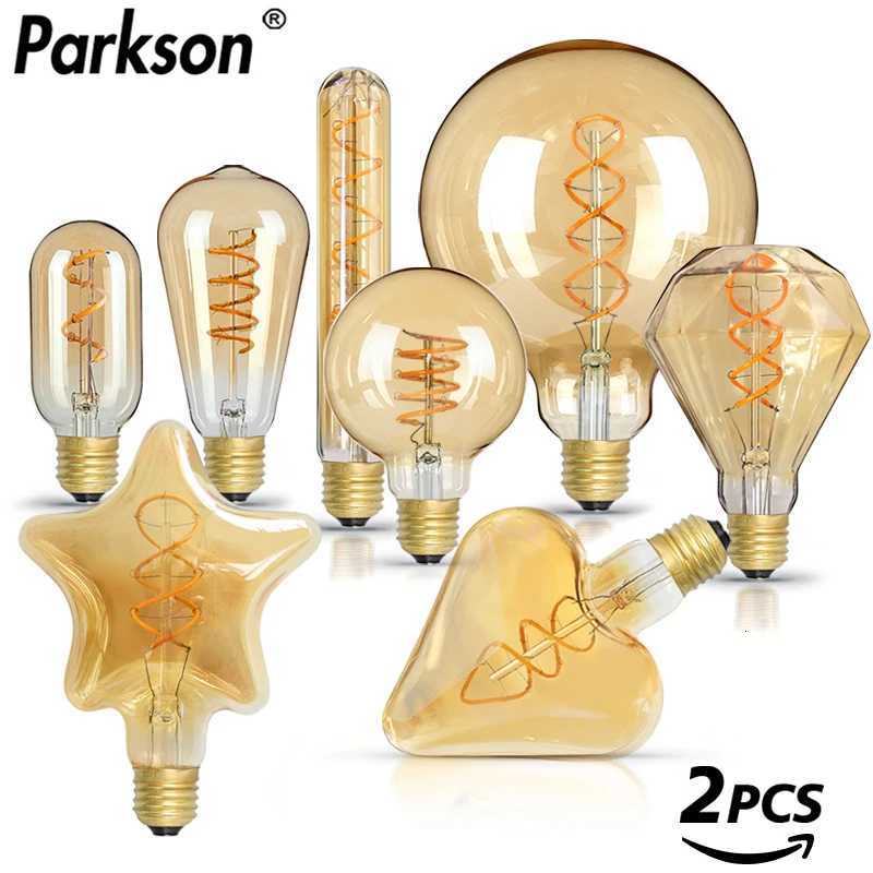 2PCS/Lot Retro Edison LED Light Bulb E14 E27 Vintage LED Bulb 220V 4W C35 A60 T45 ST64 G80 G95 G125 Led Lighting Edison Lamp H260310