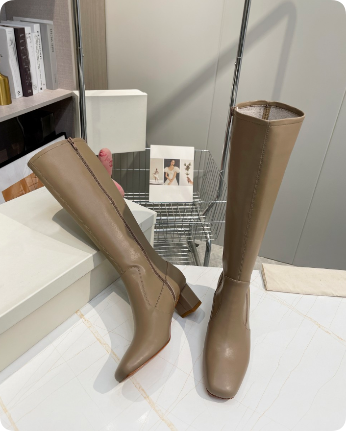 Winter Fashion Lady Buckles Martin Long Boots Comfort Genuine Leather Women Tall Boots Knight Over Knee Boots Size 35-42