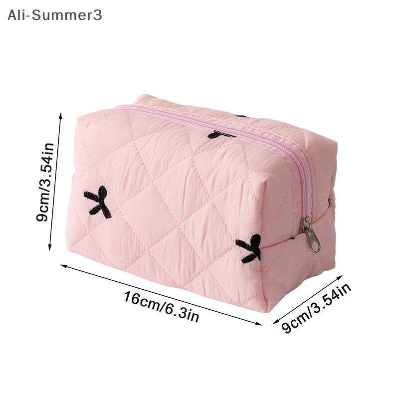 Cute Bow Tie Bag Aesthetic Organizer Travel Toiletry Pouch Portable Makeup Storage For Women XJ260310