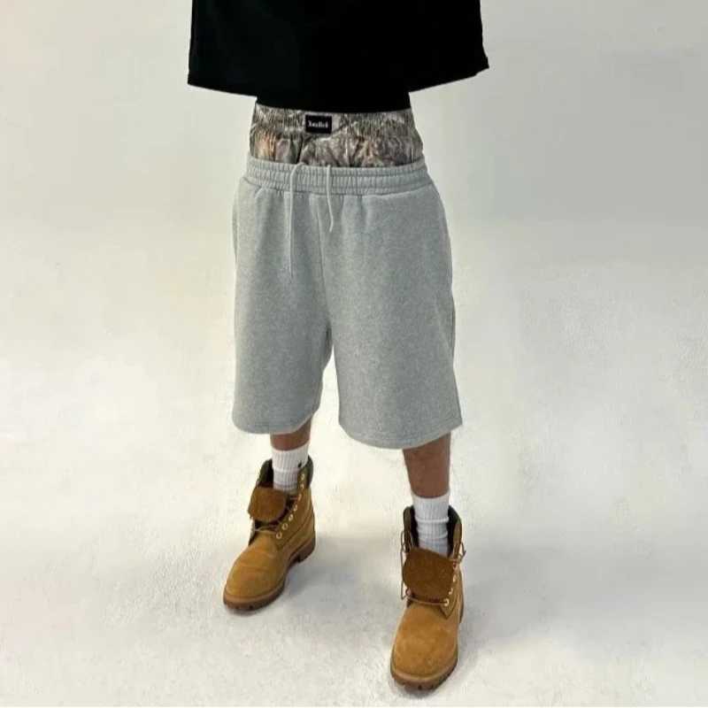 Mens oversized double-layer Gothic pants American fashion streetwear Y2K Harajuku loose fit high waist wide legs N260310