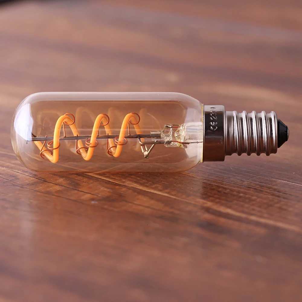 Tubular Retro Night Bulb E14 E12 220V 110V Dimmable 3W 2200K Soft Filament Living Room Table Light Chandelier Replaceable Bulbs H260310