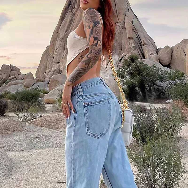 Women Wide Leg Baggy Jeans Lady Vintage Punk Low Rise Waist Loose Denim Pants Streetwear Fashion Trashy Long Skater Trousers M260310