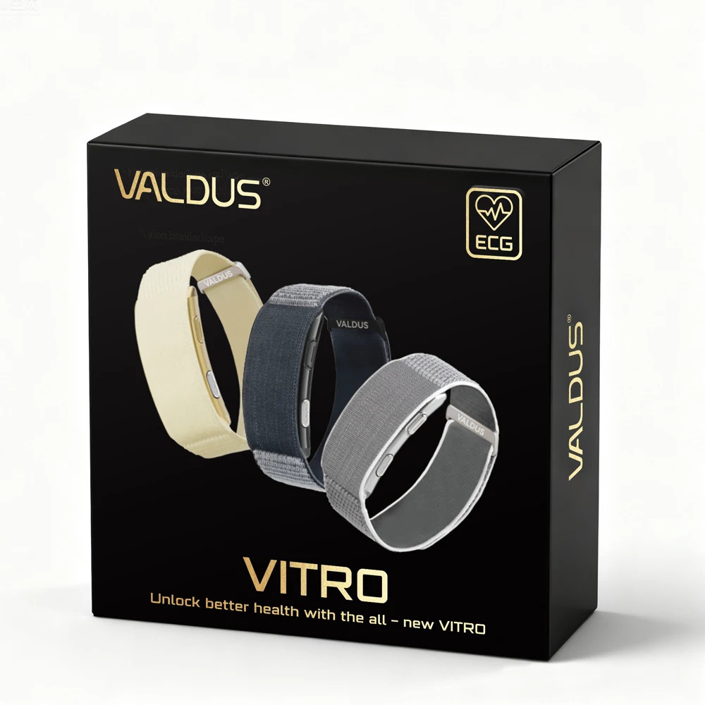 VALDUS VITRO ECG Smart Bracelet Heart Rate Blood Pressure Waterproof Long Battery Life Fitness SOS 2026 NO Screen Smartwatch 260324ww