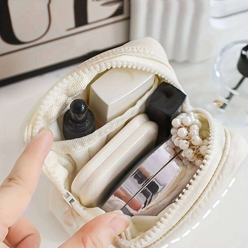 Korean Mini Cute Square Cosmetic Bag, Multifunctional Portable Coin Purse Card Lipstick Sanitary Napkin Storage Small Zipper Bag XJ260310