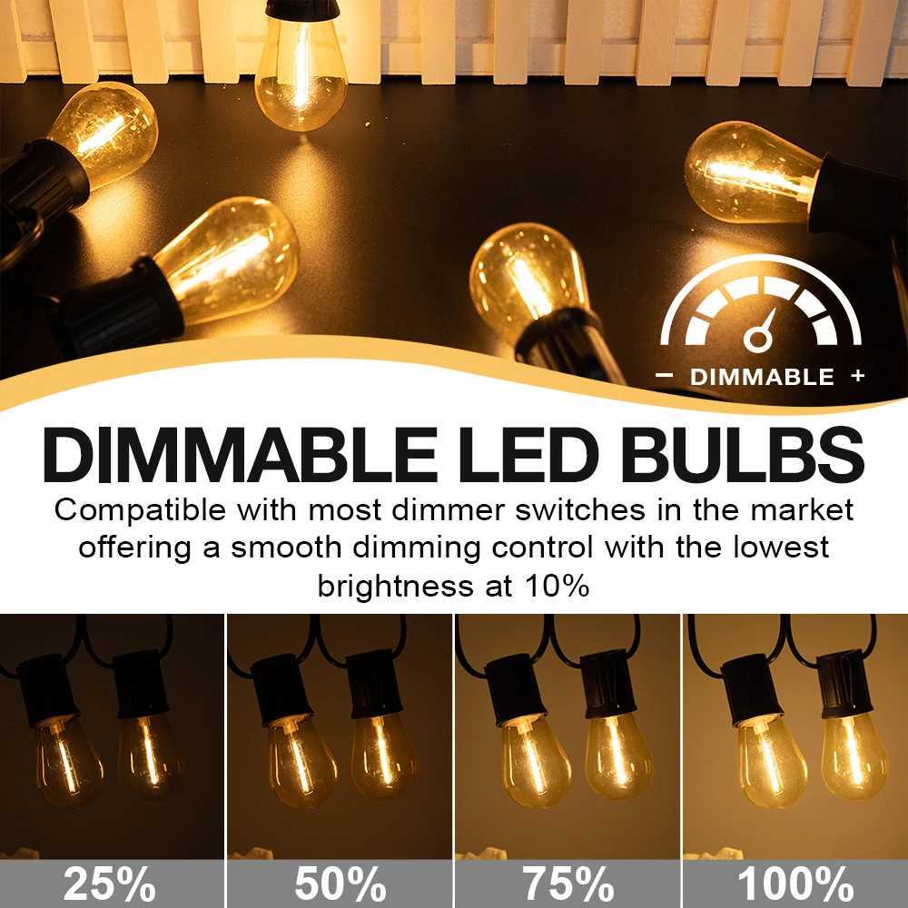 S14 Plastics Led Bulb E27 220V 110V Warm White 2W 1W Shatterproof Vintage Lamp Bulbs For String Light Outdoor Garden Decoration H260310