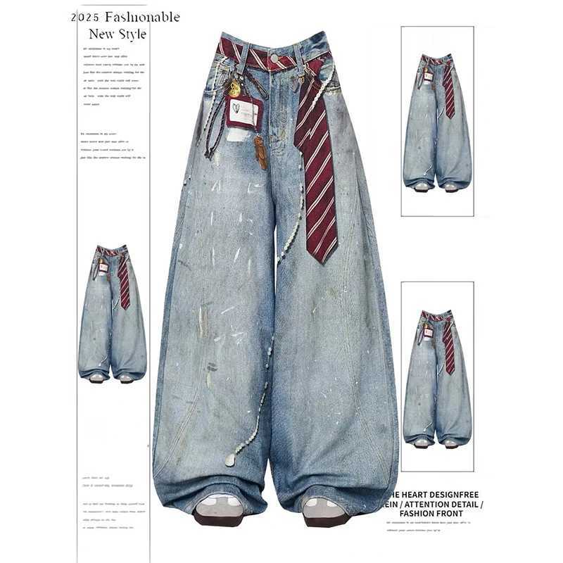 YIBASHU Women Baggy Y2k Jeans Japanese 90s Style Streetwear Boyfriend Jean Pants Vintage Harajuku Oversize Denim Trousers Autumn M260310
