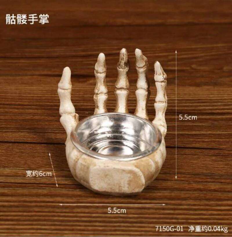 Candlestick Ornaments Resin Skull Halloween Desktop Porch Decoration Gifts Candle Holders Decor for Table H260310