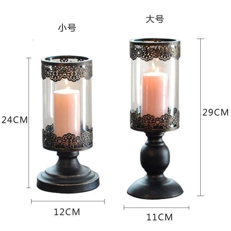 1pc Metal Holders Pillar Candle Centerpieces Table Mantel Fireplace Candlestick Nordic Home Decor H260310