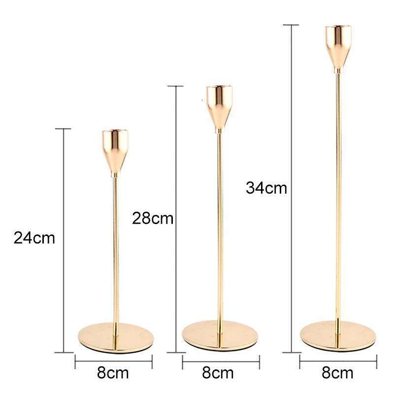 European Style Metal Candle Holders Simple Wedding Decoration Bar Party Living Room Decor Home Table Candlestick H260310