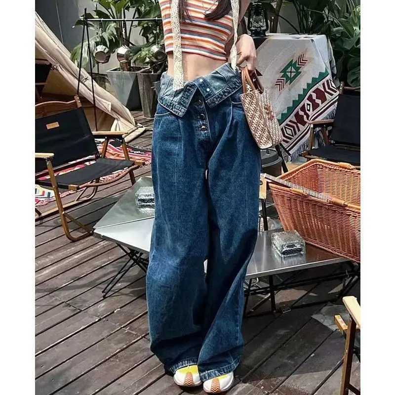 Jeans Women High Waist Vintage Y2K Baggy Jeans Fashion Spring Summer Wide Leg Pants for Teenagers M260310
