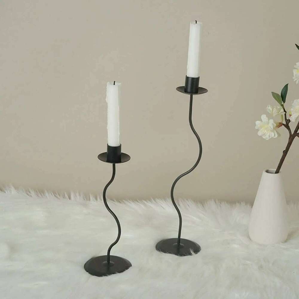 Metal Candlestick Taper Candle Holder Versatile for Wedding Reception Sturdy H260310