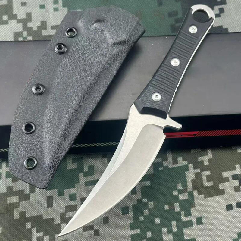 7Models SBK/SBD201 Borka Fixed Blade Knife 4.33" M390 Blade, Black G10 Handles