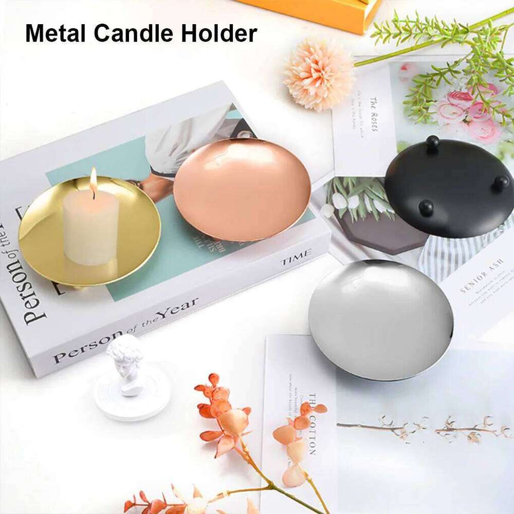 Candle Holder Round Candlestick Stand Wedding Party Festival Decoration Pillar Washable Plate Household Hotel Gold H260310