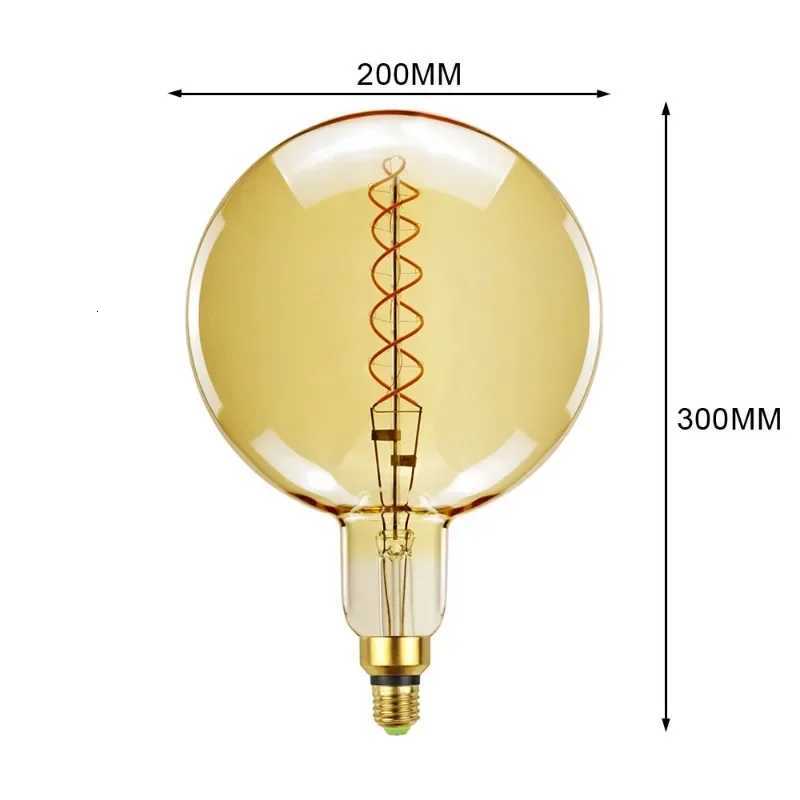 Large Size Bulb Big Decorative Led Bulb 200mm Diameter Edison Bulb E27 G200 6W 220V Super Warm Home Decoration H260310