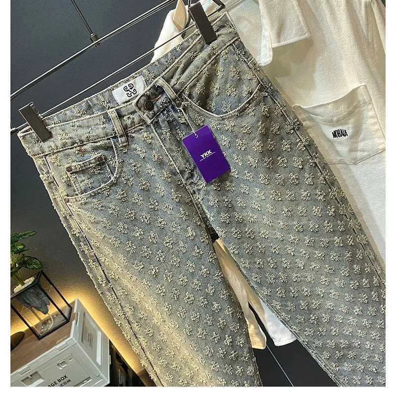 Spring Autumn New Jeans Brand Joker Casual Loose Straight Wide Leg Pocket Waist Comfortable Soft Casual Temperament Fashion JeanT260310