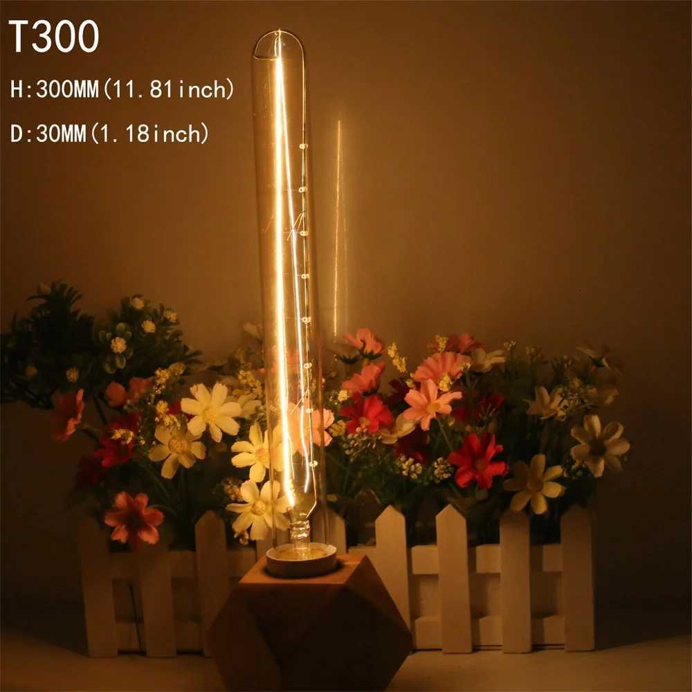 E27 Dimmable Vintage Edison Bulb Retro Lamp 40W T185 T225 T300 T45 Ampoule Incandescent Lights Filament 2700K 220V Warm White H260310