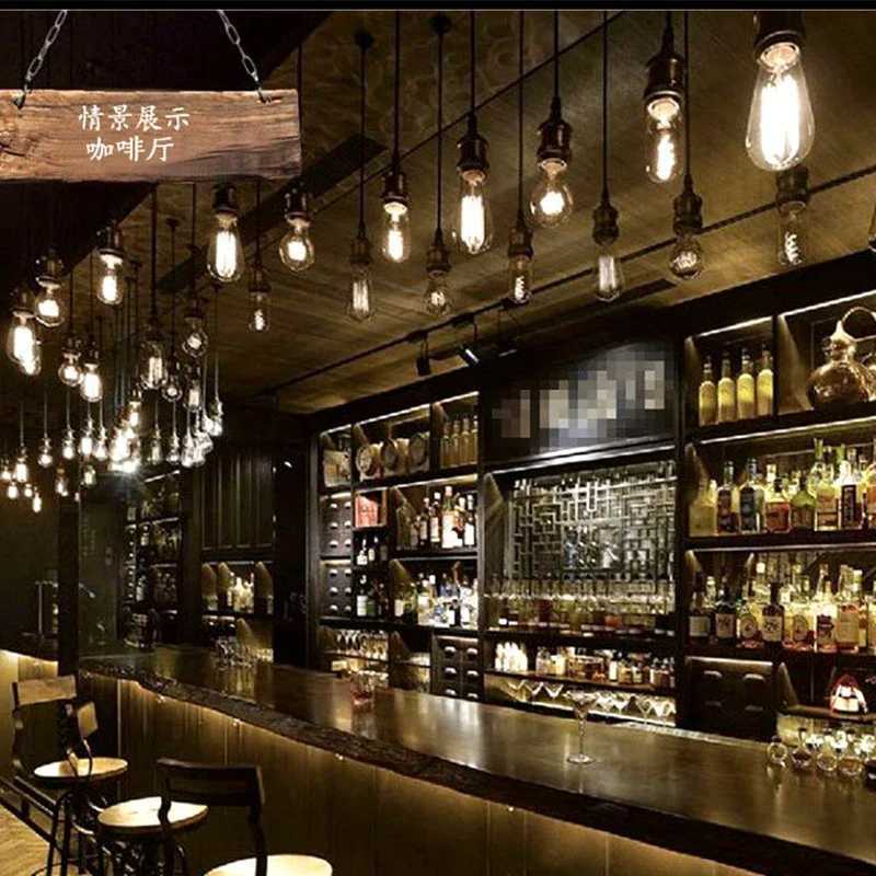 E27 suspension wire lamp holder set Vintage copper metal lamp holder electroplated aluminum shell lamp holder H260310