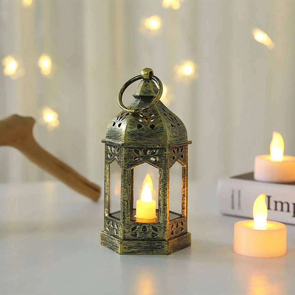 1pc-European retro plastic lamp creative electronic candle holder decoration ornament excluding battery H260310