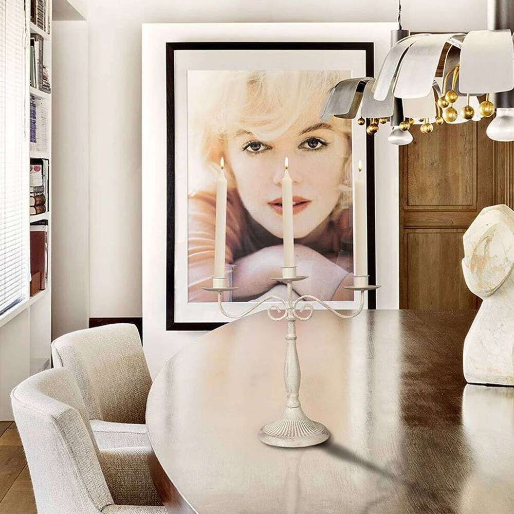 Gold Metal Taper Candle Holder for Wedding Ceremony - Elegant Long Candlesticks, Church Aisle Decor, Bridal Party H260310