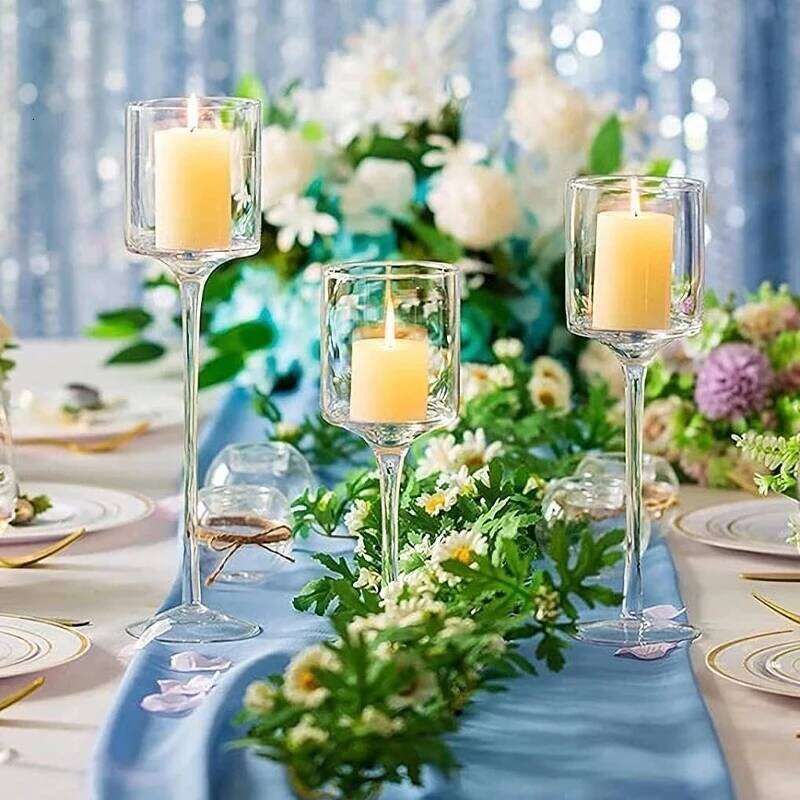Portable Glass Bar Cup Tea Light Holders Home Table Candle Holder For Party Living Room Wedding Decoration H260310