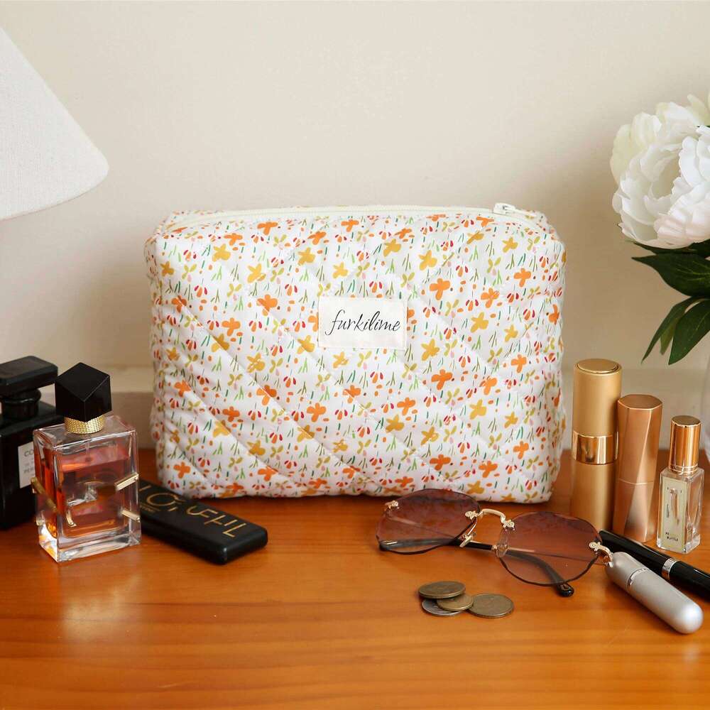 French Style Floral Art Fresh Stitching Cosmetic Bag For Makeup Skincare Travel Daily Storage Summer With Multi-Purpose Flowers XJ260310