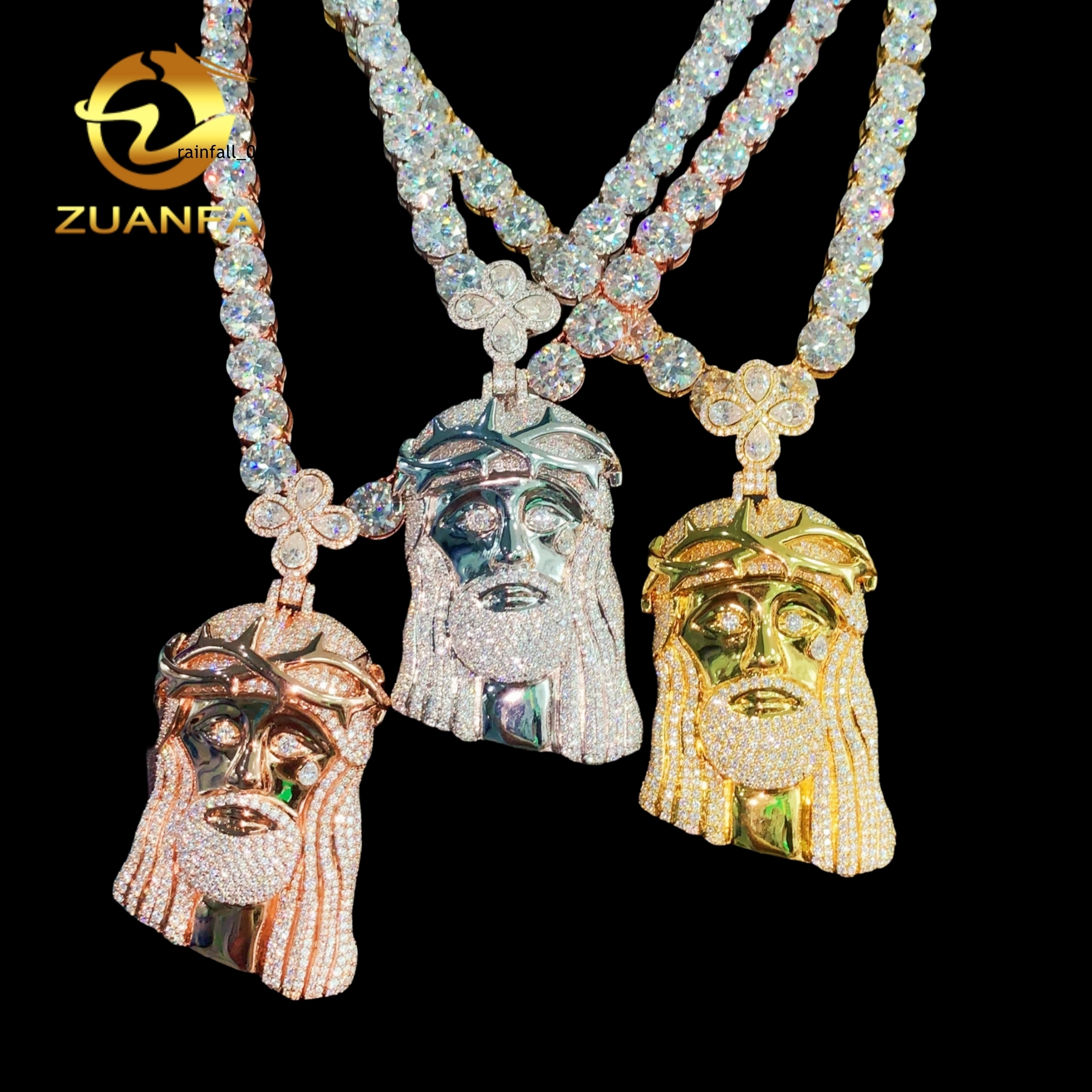 New Stocks Solid Jesus Pendant Moissanite Pendants Iced Out Jewelry Rapper Jesus Piece Custom Moissanite Pendant