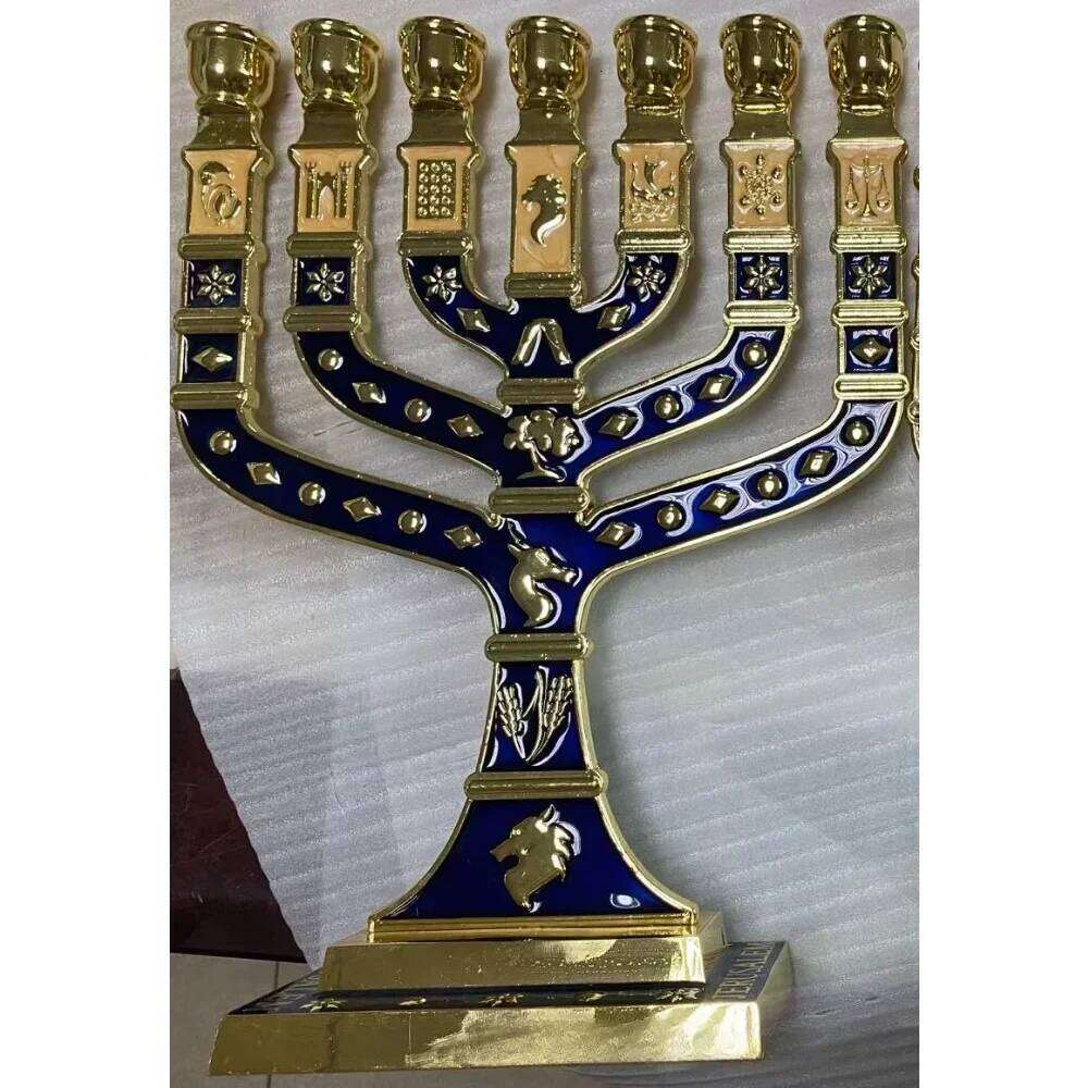 extra large candlestick Judio holder, Jewish 7 arms Menorah,The Emblem of Judaism and Israel Candle Stand H260310