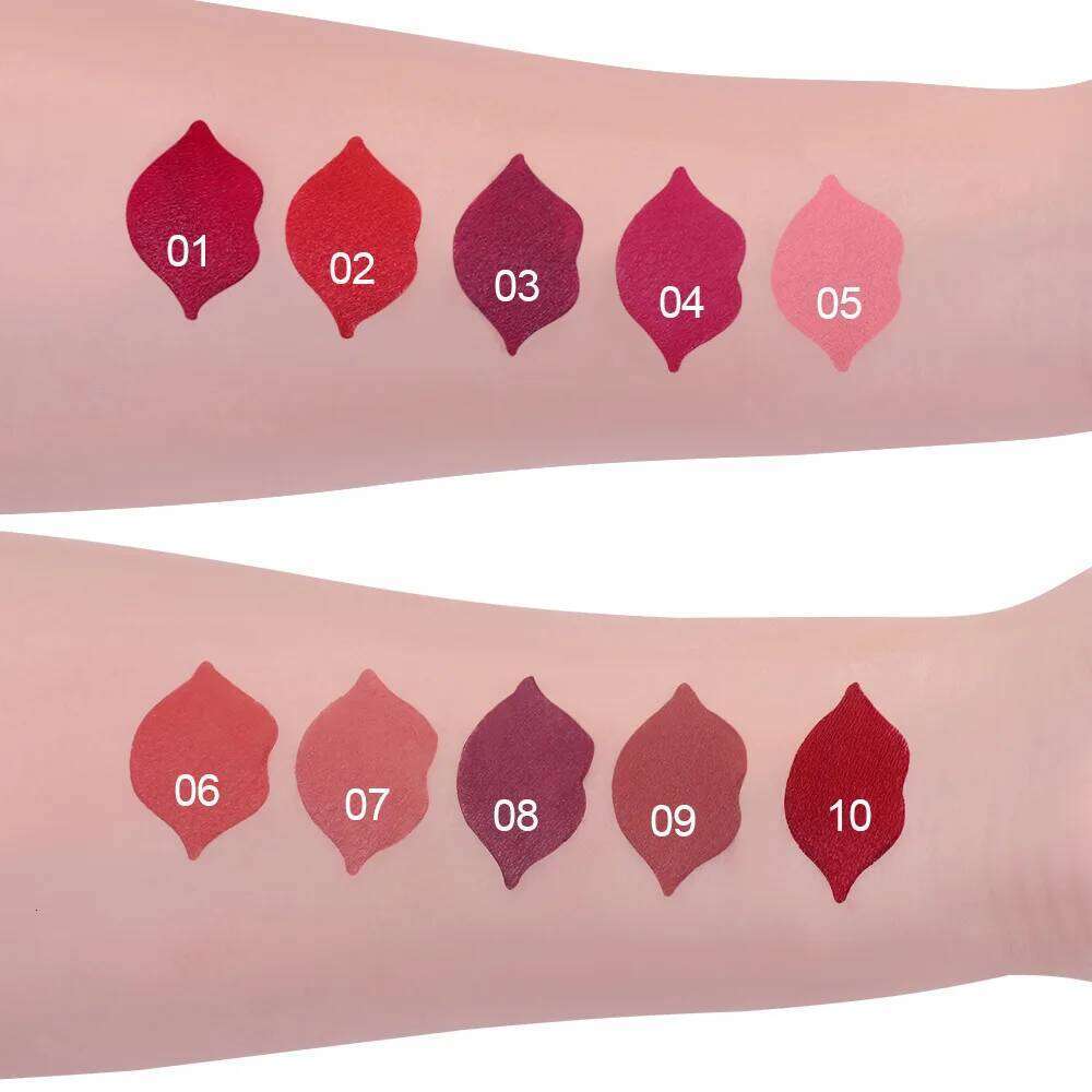 10 Matte Velvet Rich Color Rendering Lip Makeup Tool Long Lasting Waterproof Lipstick Z260310