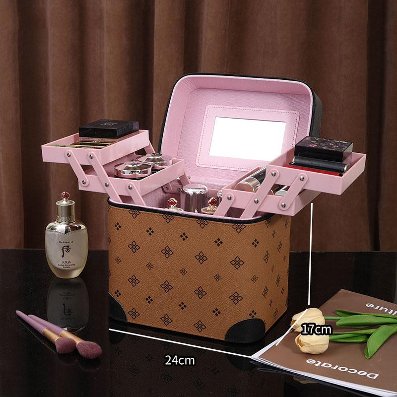 new Free delivery Cosmetic Bags Fashionable and lightweight portable makeup case portable multi-layer storage box