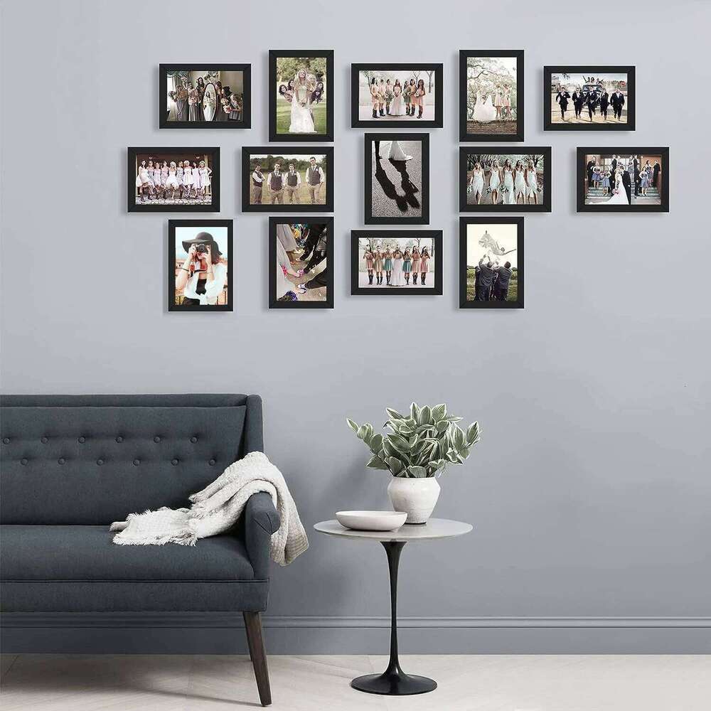 14pcs 4x6 Inch Picture Frames, Wooden Photo Frames without Mat ,Tabletop or Wall Display for Prints, Paintings, Poster H260310 - view 3