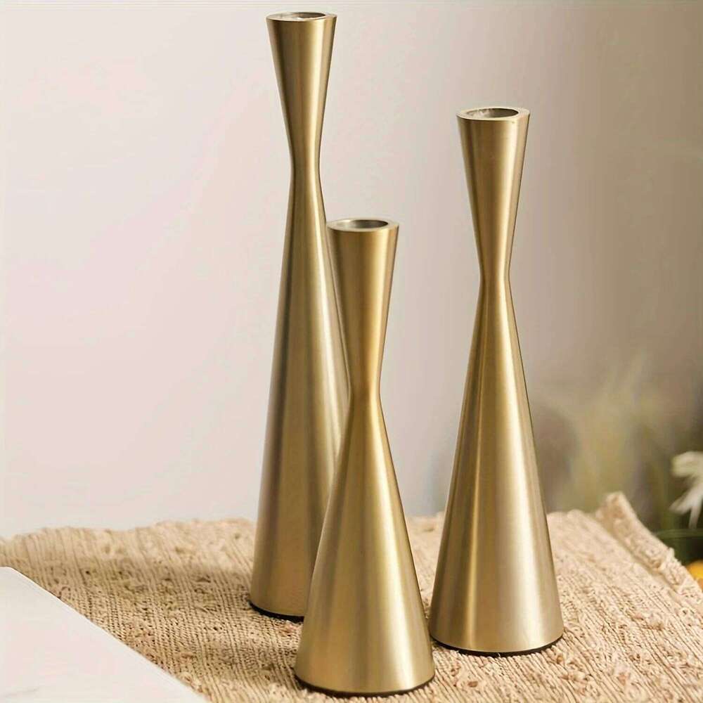 Bronze/Black Set of 3 Candlestick Sets Small Waist H260310