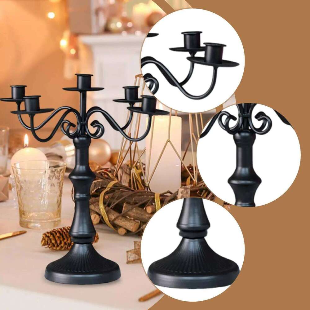 Multi Arm Candelabra Candle Stand Club Wedding Home Centerpiece Candlestick Holder Iron Candelabrum for Anniversary Christmas H260310
