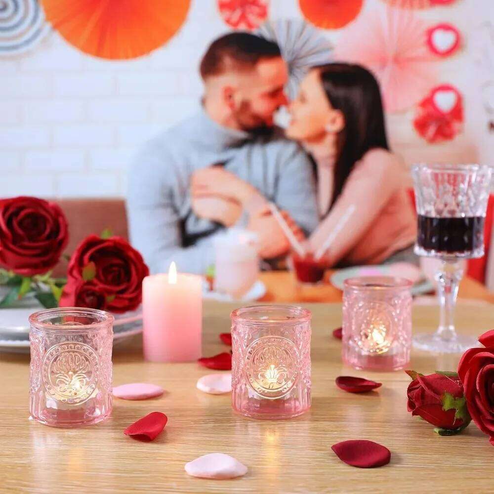 Simple Creative Votive Glass Candle Holders Flameless Tea Light Candlestick for Centerpieces Wedding Table Decor,Party Supplies H260310
