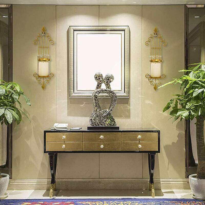 Wall Mounted Candle Holder Metal Crystal Glass Candlestick For Home Decoration Bar Party Christmas Living Room Decor New Arrival H260310