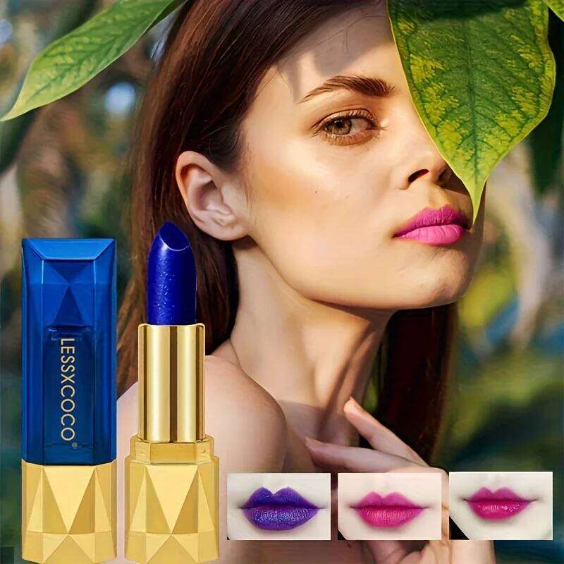 Blue Rose Color Changing Waterproof Magic Temperature Gloss Red Lipstick Lip Care Makeup Base for Women Beauty Z260310